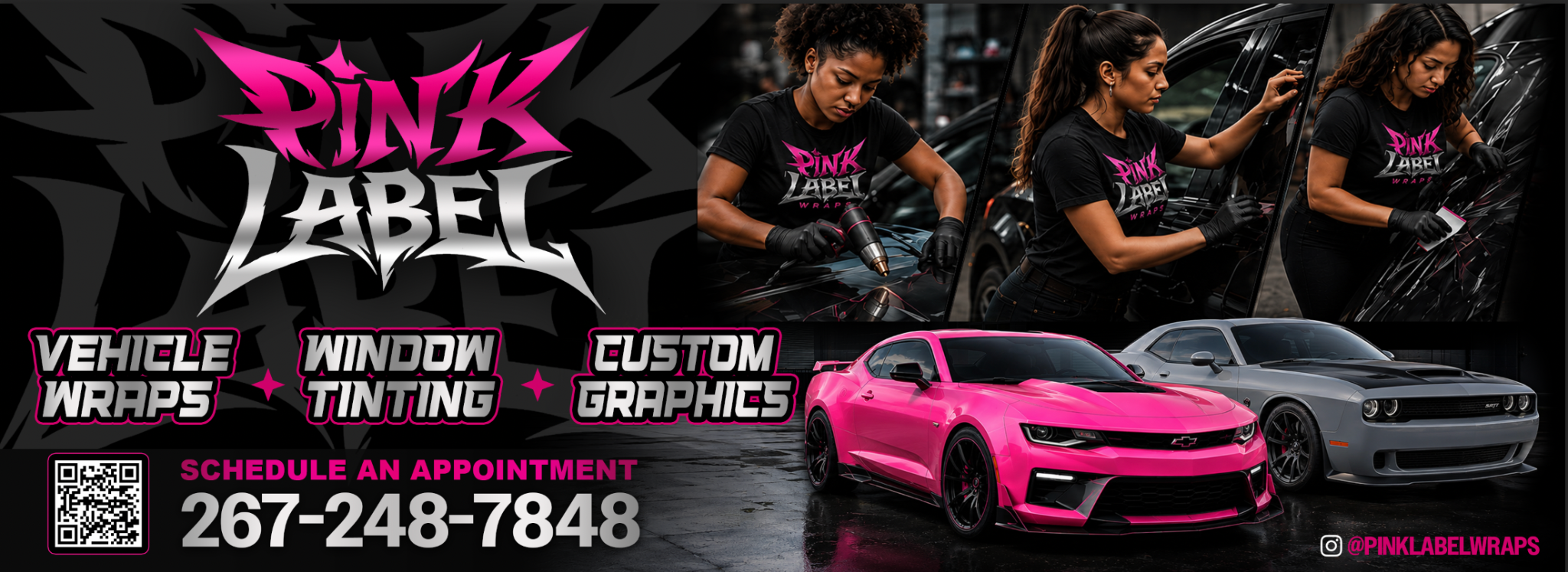 Pink Label Wraps — vehicle wraps, window tinting, and custom graphics